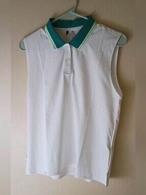Adidas Women's Golf Beyond The Course Twistknit Sleeveless Polo Shirt- NWT M $65